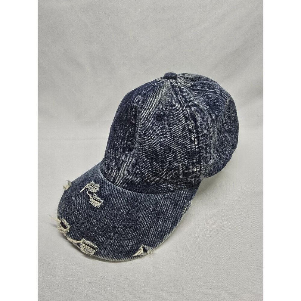 City Hunter USA Distressed Denim Hat - Dark Wash Blue- One Size- Unisex